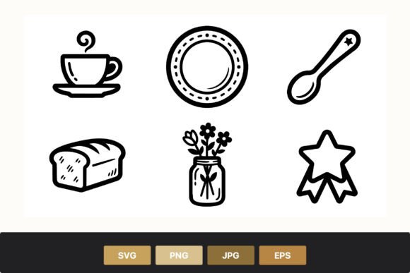 Black and White Coffee Cup Plate Spoon