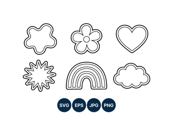 Black and White Line Art Shapes Graphics