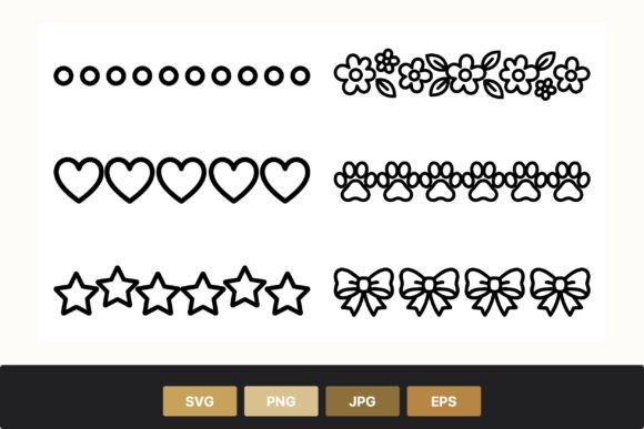 Black White Circle Flower Heart Paw Star