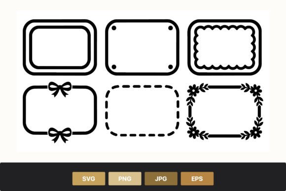 Black White Frames with Bows Graphics