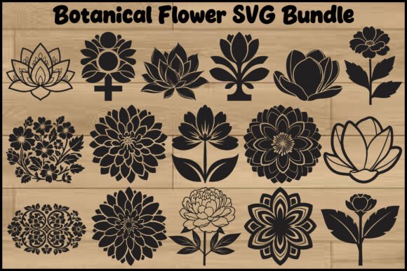 Botanical Flower SVG Bundle: A Graphic Design Asset for Modern Content