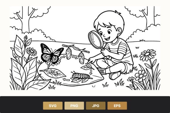 Butterfly Life Cycle Graphics for Digital Selling