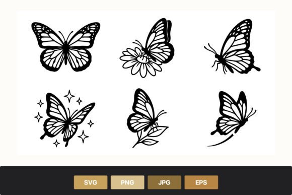 Butterfly Silhouette Graphics for Crafting