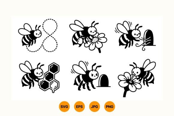 Cute Bee Clipart Collection Graphics