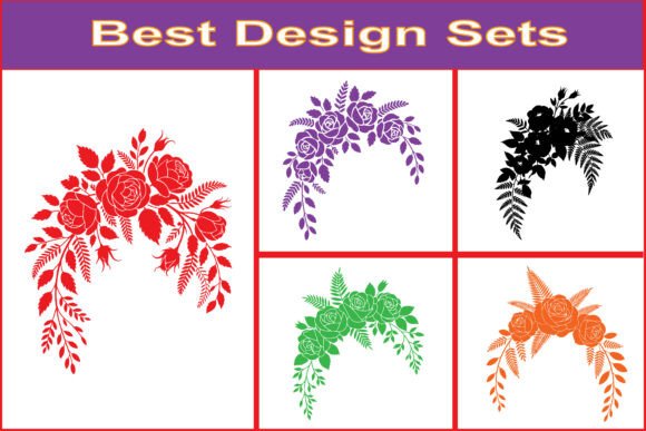 Elegant Flower Frame Design Bundle Graphics