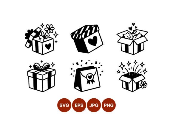 Gift Box and Present Bag Vector Icons Graphics