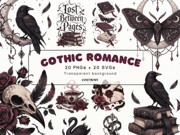 Gothic Romance Book Clipart