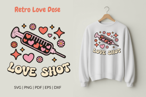 Groovy Love Shot Syringe Valentine Graphics