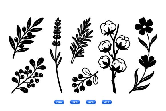 Minimal Botanical SVG Clipart Graphics