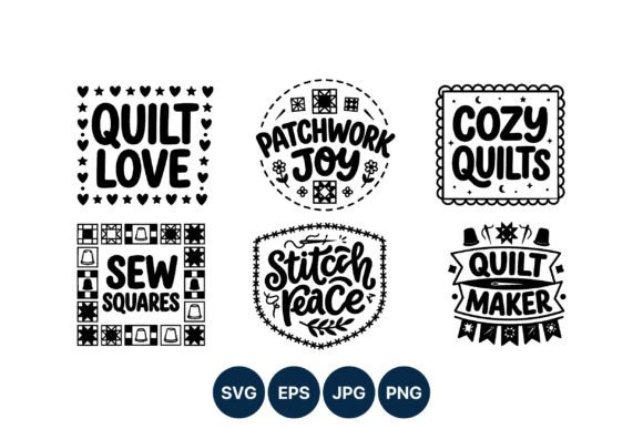 Quilt Love Patchwork Quotes Vector Graphics