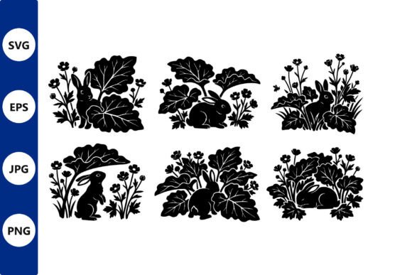 Rabbit Silhouettes Graphics for Crafters