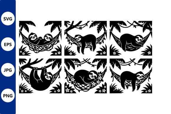 Sloth Hammock Vector Art for Graphics and Illustrations
