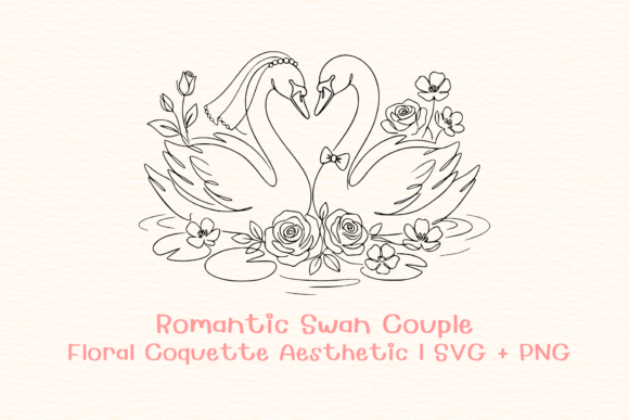 Swan Couple Graphics for Elegant Branding