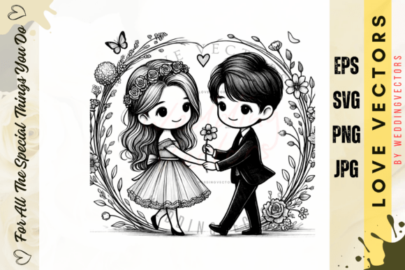 Weddingvectors Graphics for Romantic Branding