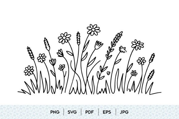 Wildflower Meadow Border SVG Graphics